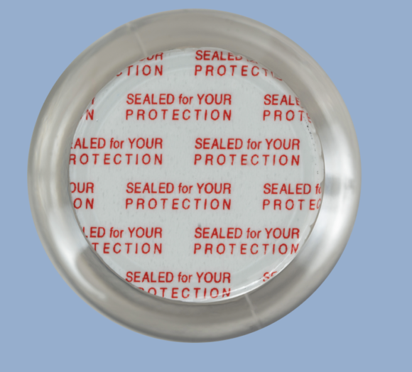Sello sensitivo pressure nacional de espesor 0.025”, ideal para productos secos o pastosos. Se adhiere al cerrar la tapa sin necesidad de maquinaria – Sellaempaq
